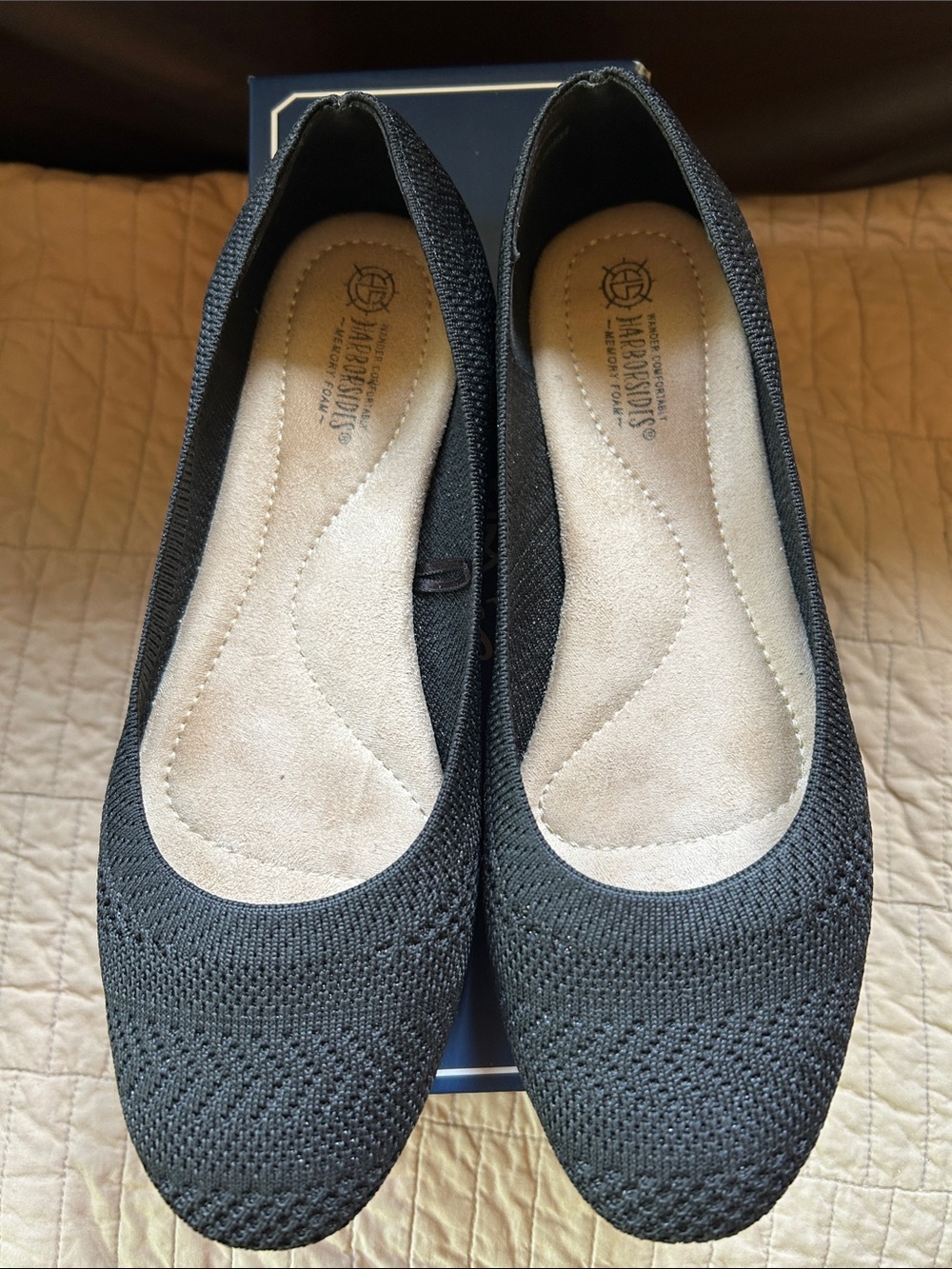 BareTraps Black Knit Slip-On Ballet Flats - Comfortable Everyday Wear